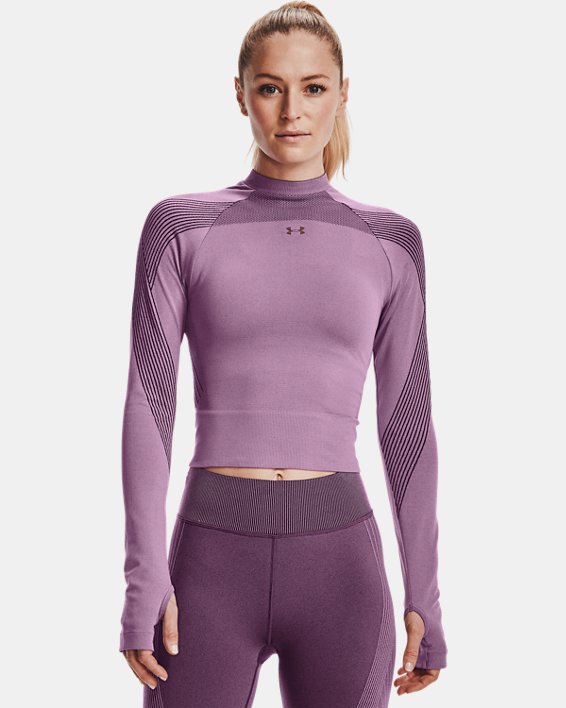 Women's UA RUSH™ Seamless Long Sleeve, Purple, pdpMainDesktop image number 0